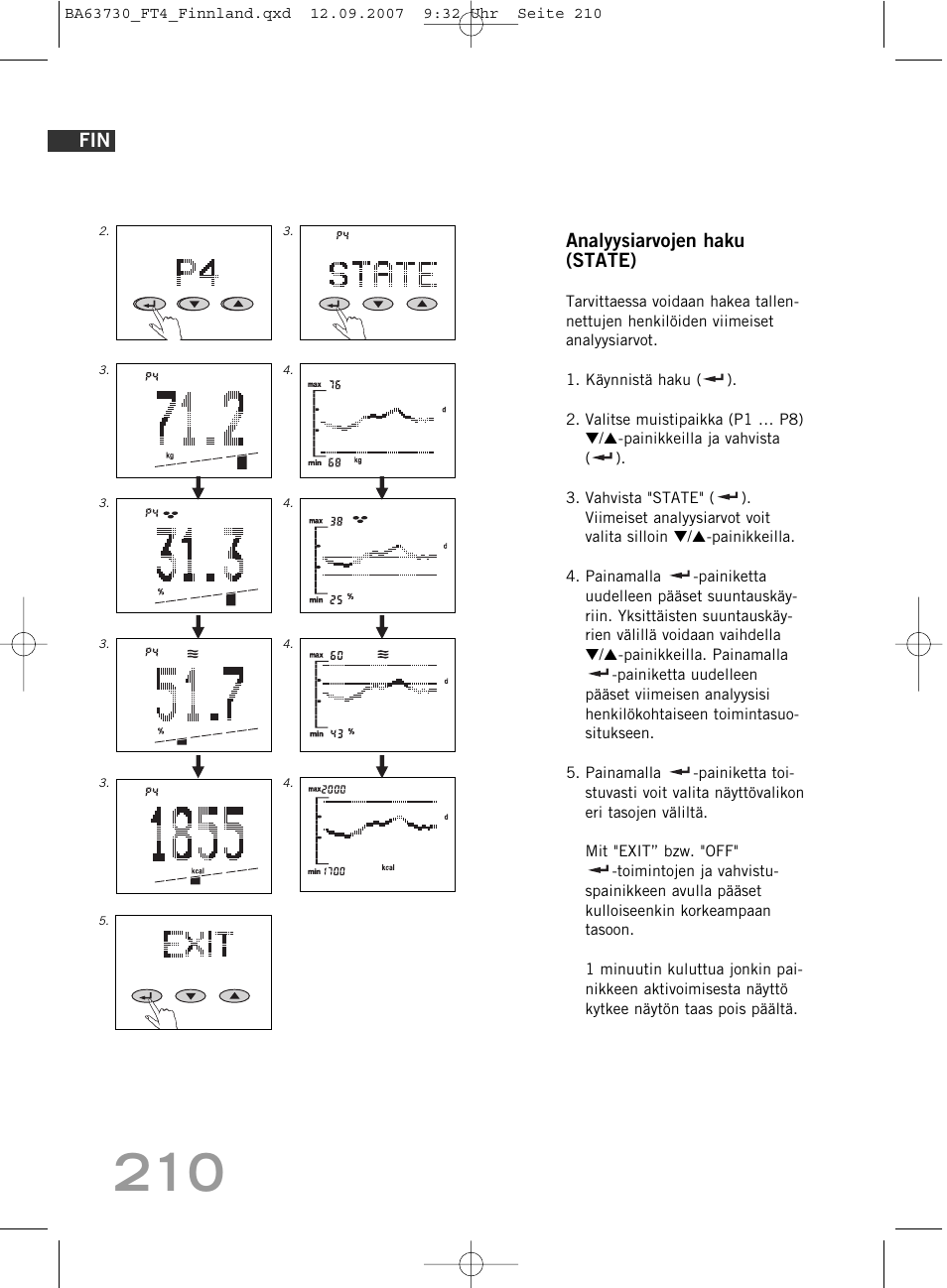 Analyysiarvojen haku (state) | SOEHNLE Body Balance Slim Design FT4 User Manual | Page 210 / 400