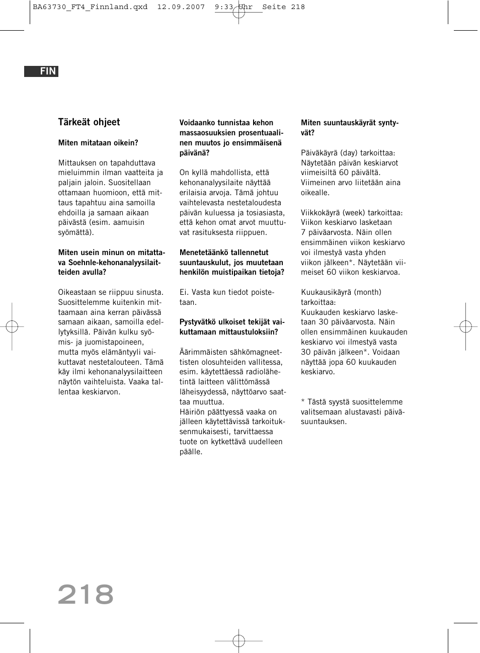 SOEHNLE Body Balance Slim Design FT4 User Manual | Page 218 / 400