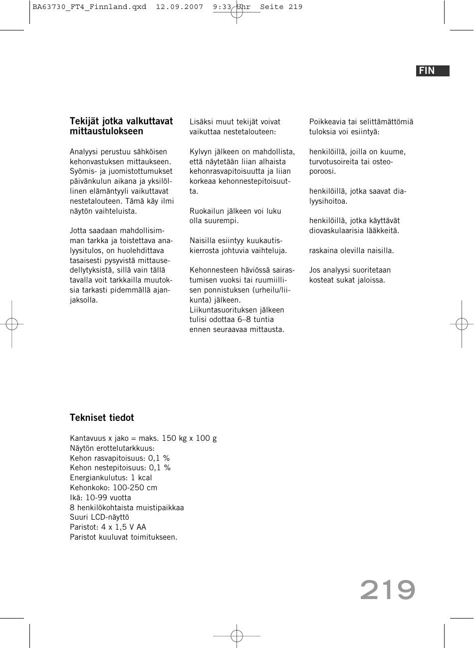 SOEHNLE Body Balance Slim Design FT4 User Manual | Page 219 / 400