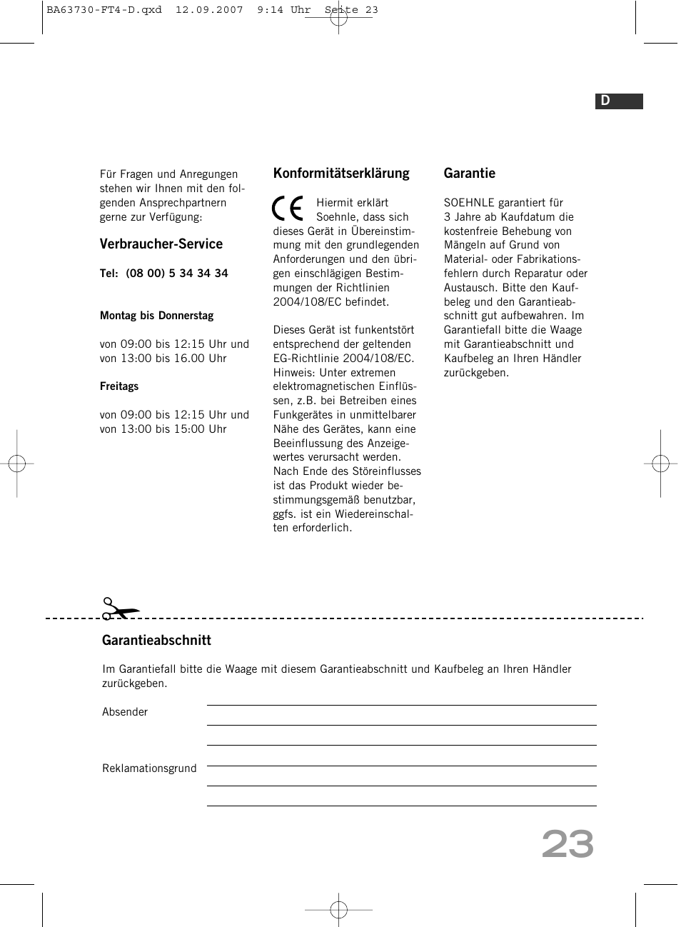 SOEHNLE Body Balance Slim Design FT4 User Manual | Page 23 / 400