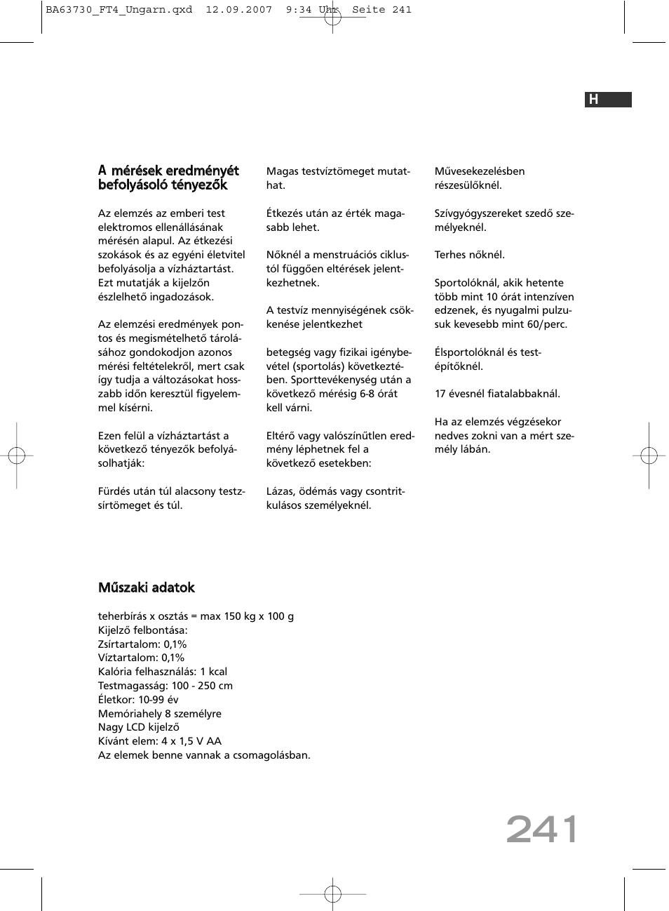 SOEHNLE Body Balance Slim Design FT4 User Manual | Page 241 / 400