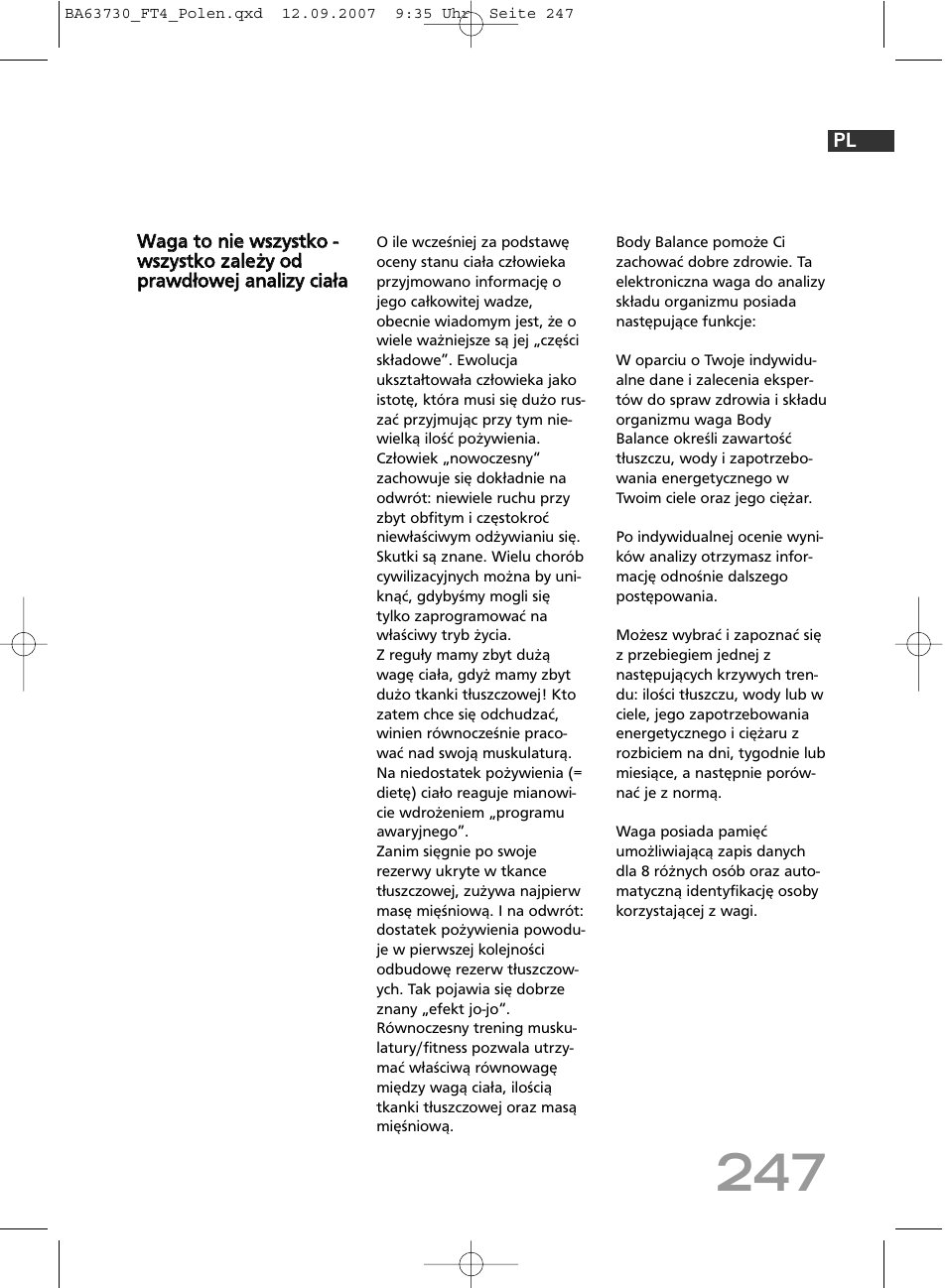 SOEHNLE Body Balance Slim Design FT4 User Manual | Page 247 / 400