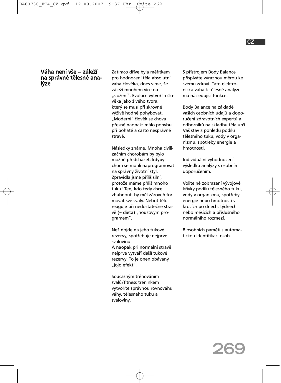 SOEHNLE Body Balance Slim Design FT4 User Manual | Page 269 / 400