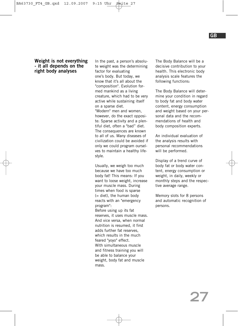 SOEHNLE Body Balance Slim Design FT4 User Manual | Page 27 / 400