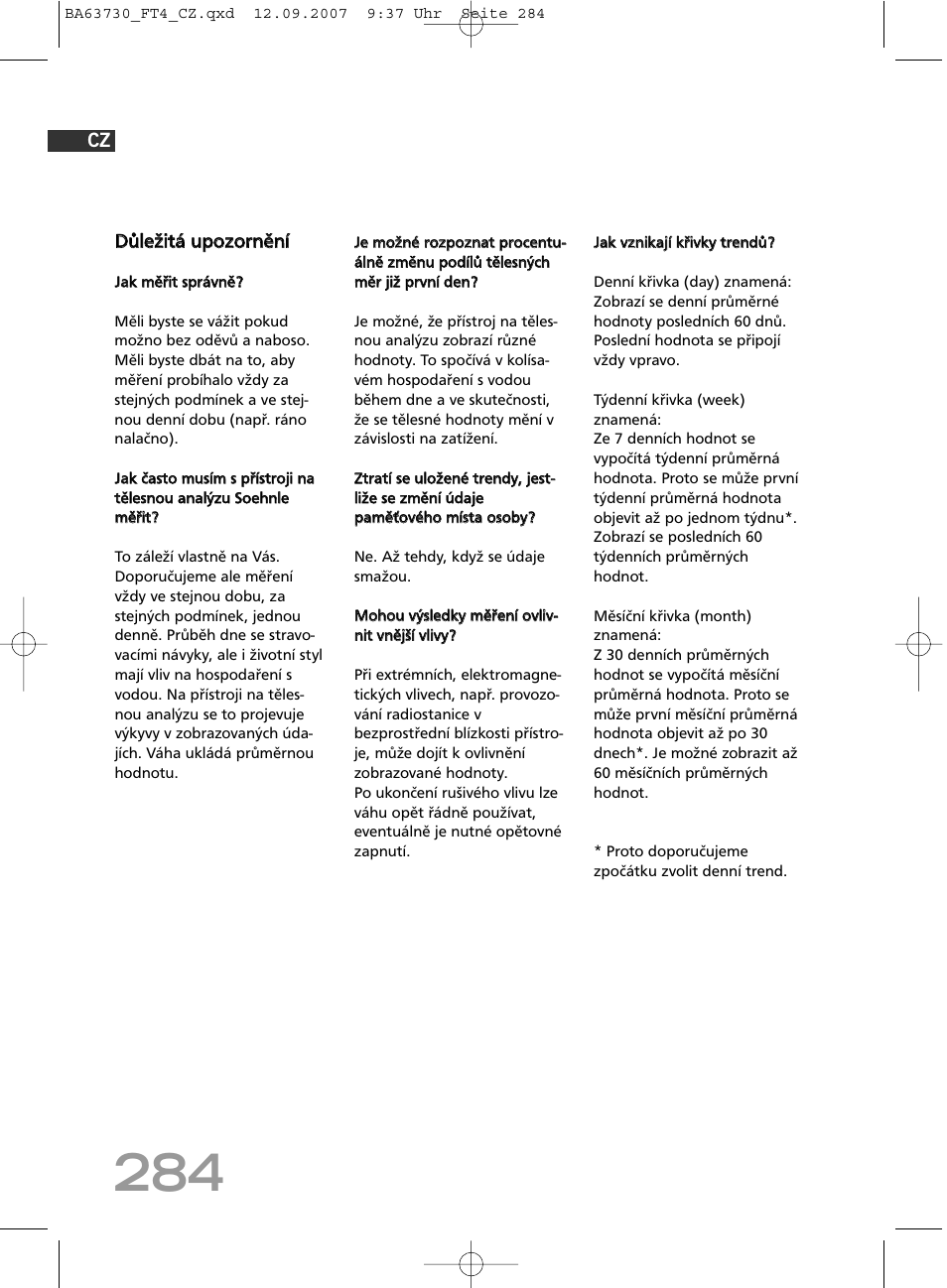 Ddů ůlle ež žiittá á u up po oz zo orrn ně ěn níí | SOEHNLE Body Balance Slim Design FT4 User Manual | Page 284 / 400