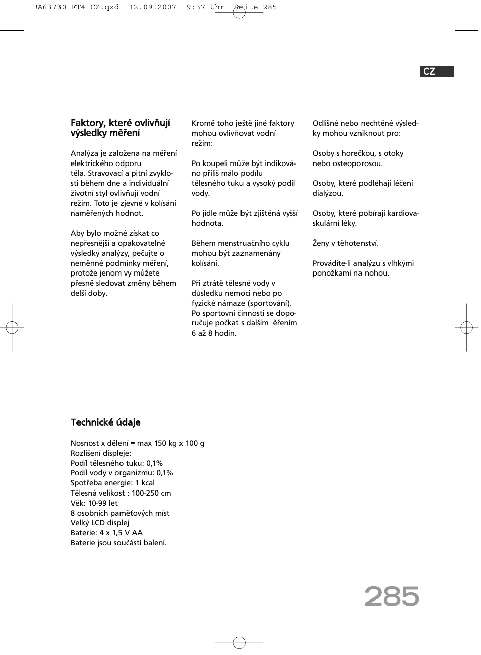 SOEHNLE Body Balance Slim Design FT4 User Manual | Page 285 / 400