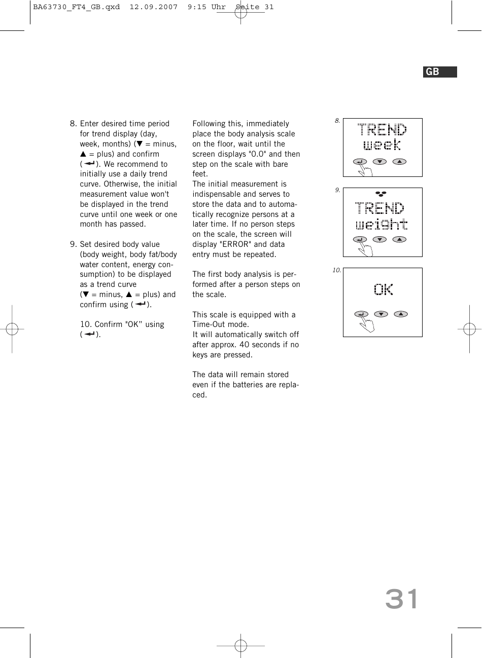SOEHNLE Body Balance Slim Design FT4 User Manual | Page 31 / 400