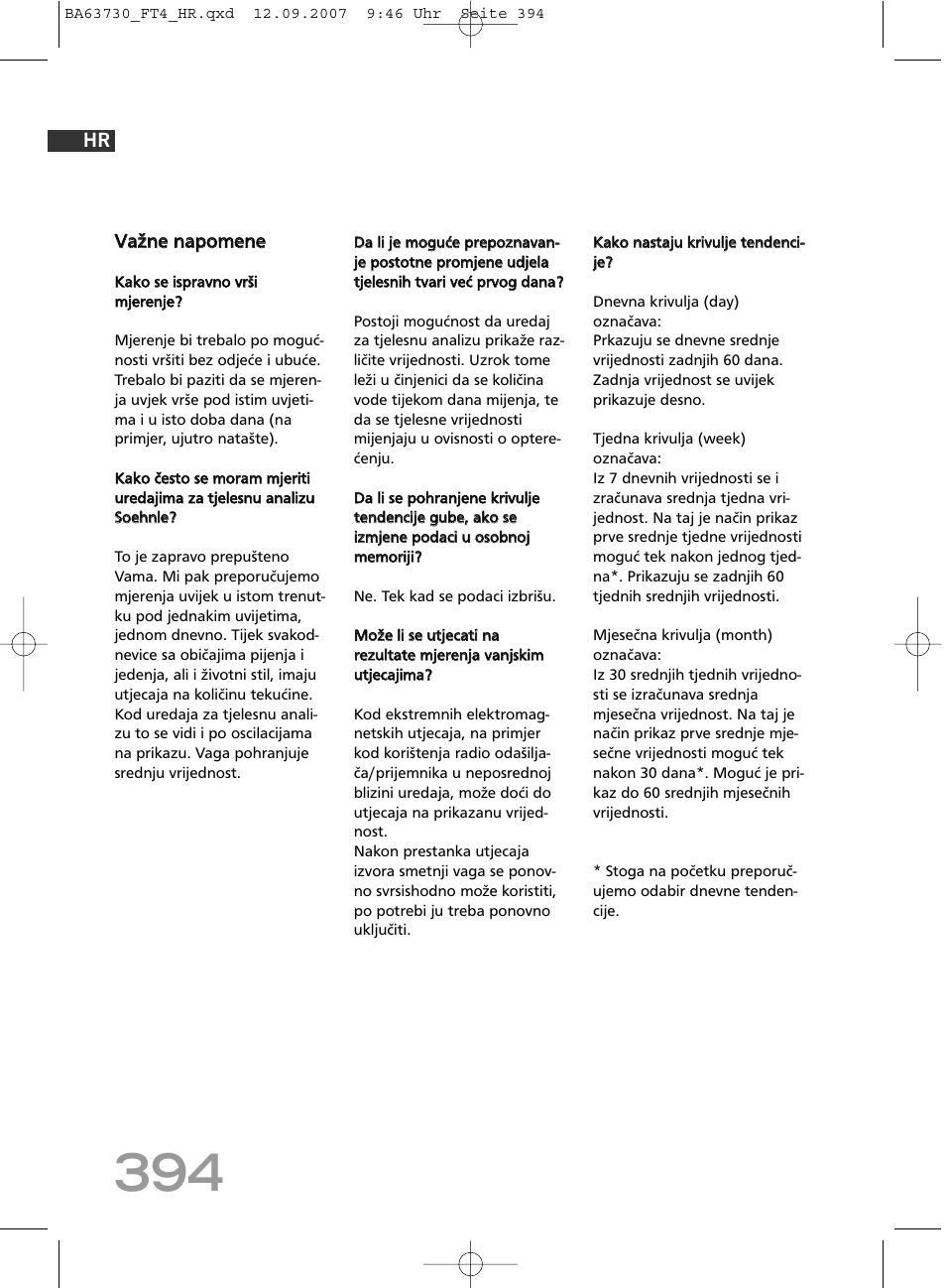 Vva až žn ne e n na ap po om me en ne e | SOEHNLE Body Balance Slim Design FT4 User Manual | Page 394 / 400