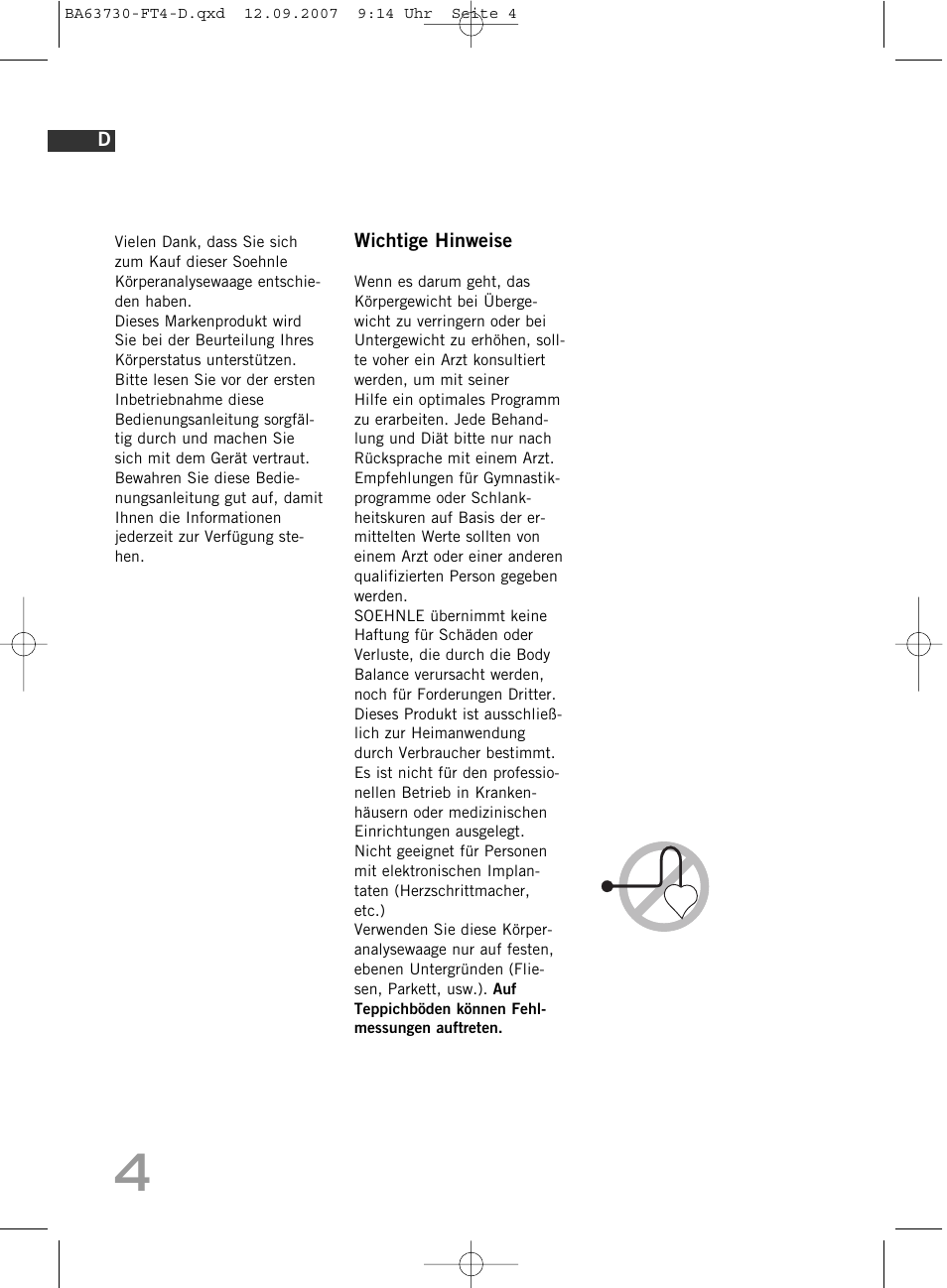 SOEHNLE Body Balance Slim Design FT4 User Manual | Page 4 / 400