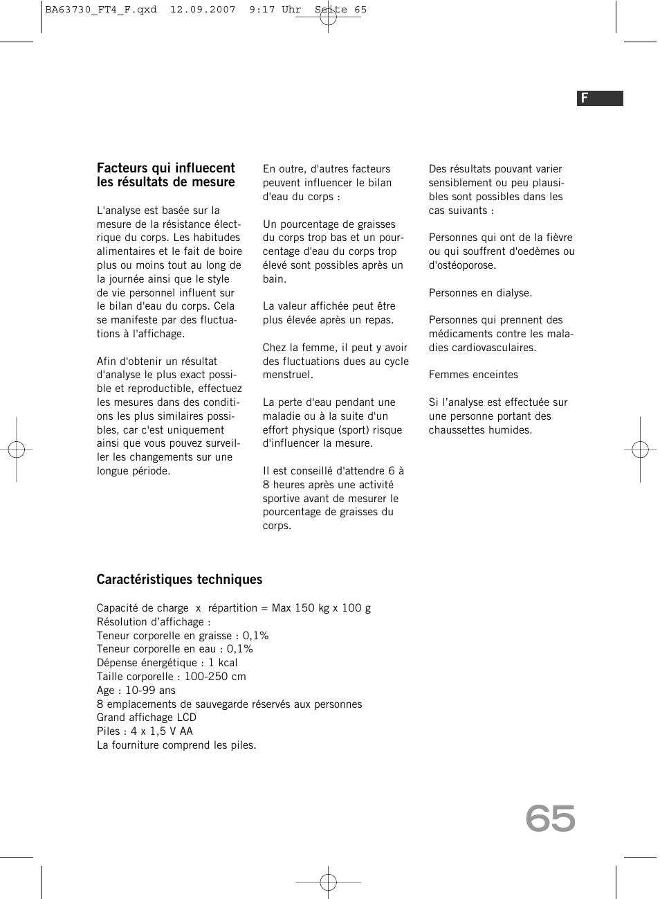SOEHNLE Body Balance Slim Design FT4 User Manual | Page 65 / 400