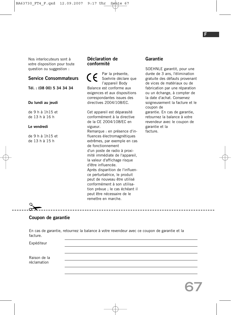SOEHNLE Body Balance Slim Design FT4 User Manual | Page 67 / 400