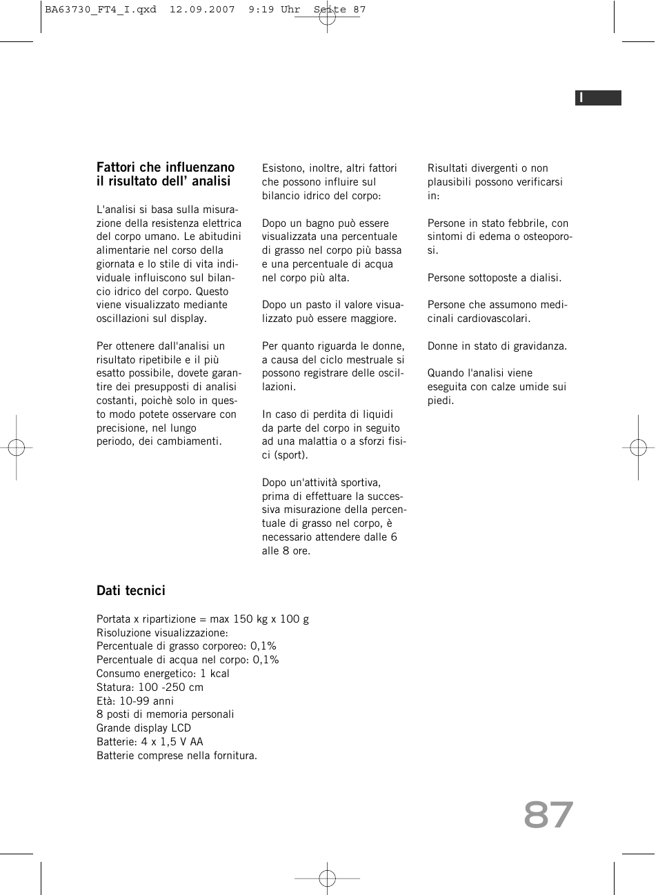 SOEHNLE Body Balance Slim Design FT4 User Manual | Page 87 / 400