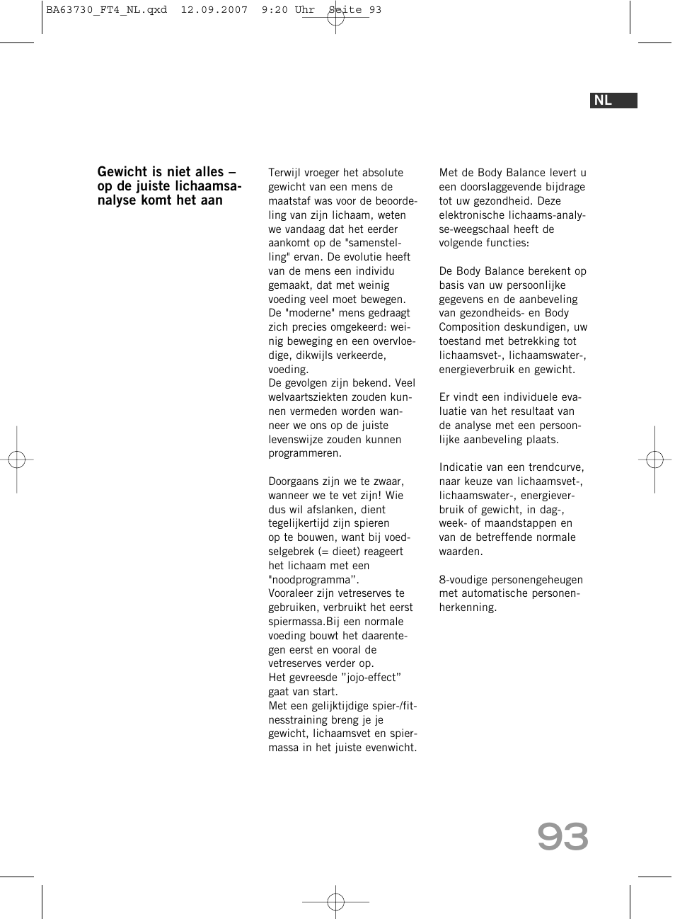 SOEHNLE Body Balance Slim Design FT4 User Manual | Page 93 / 400