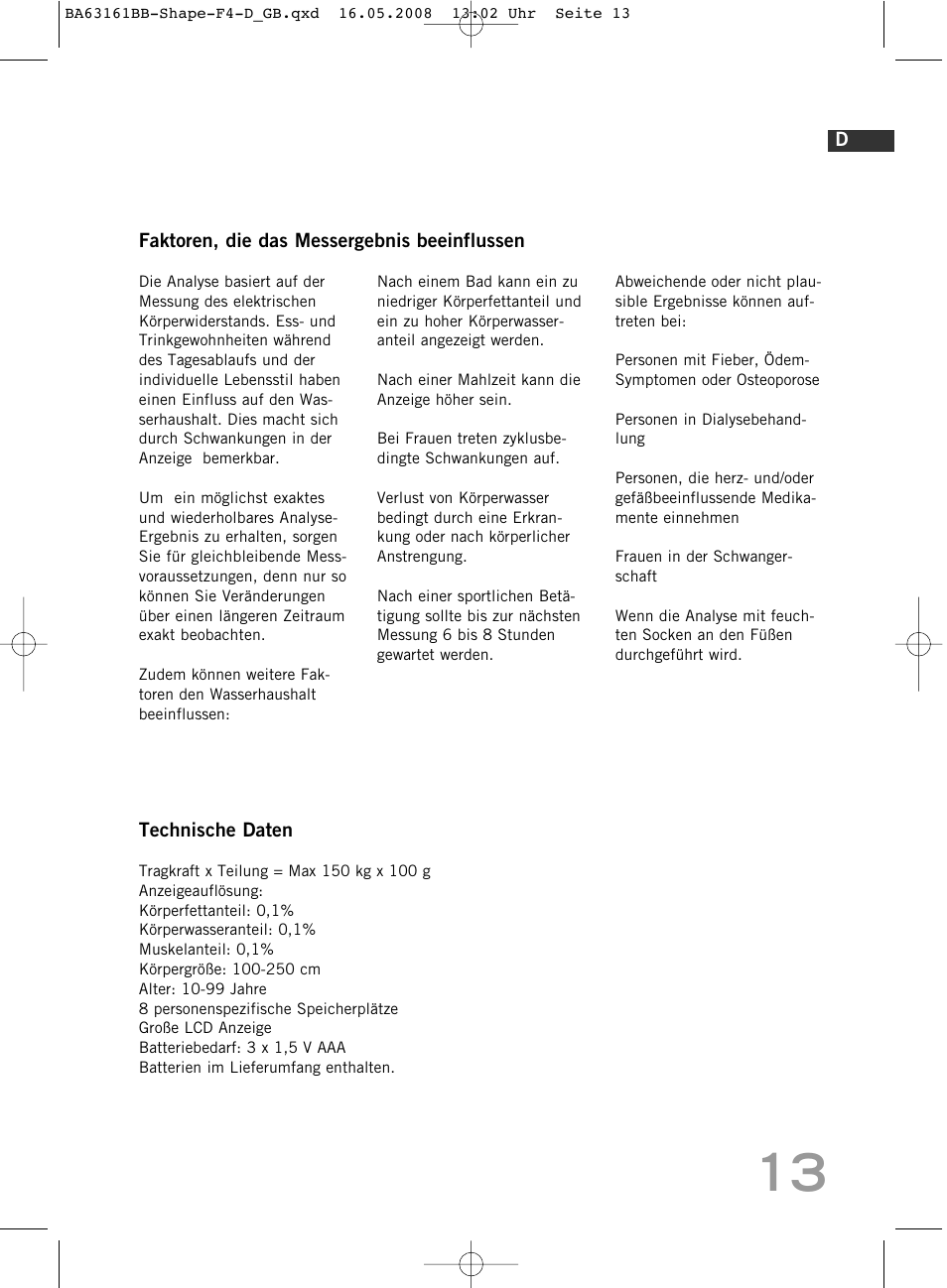 SOEHNLE Shape F4 User Manual | Page 13 / 240