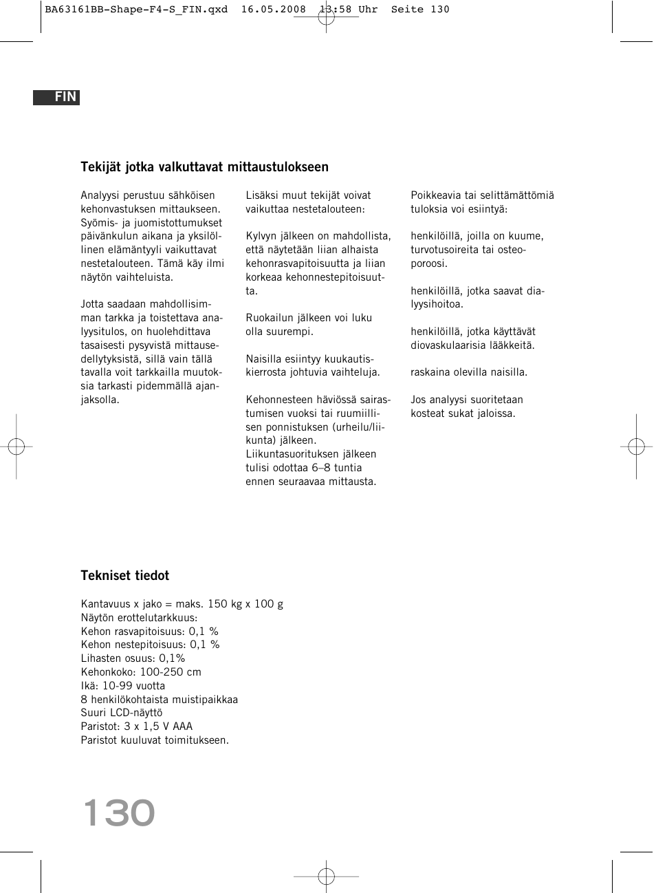 SOEHNLE Shape F4 User Manual | Page 130 / 240