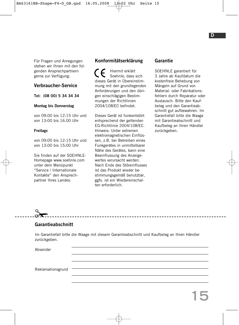 SOEHNLE Shape F4 User Manual | Page 15 / 240