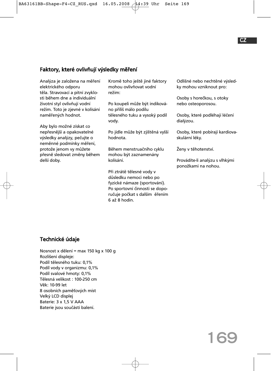 SOEHNLE Shape F4 User Manual | Page 169 / 240