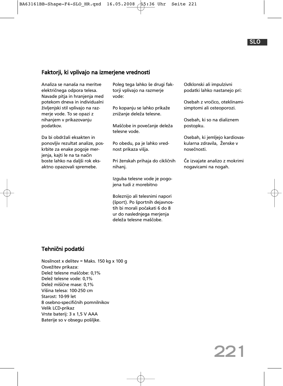 SOEHNLE Shape F4 User Manual | Page 221 / 240