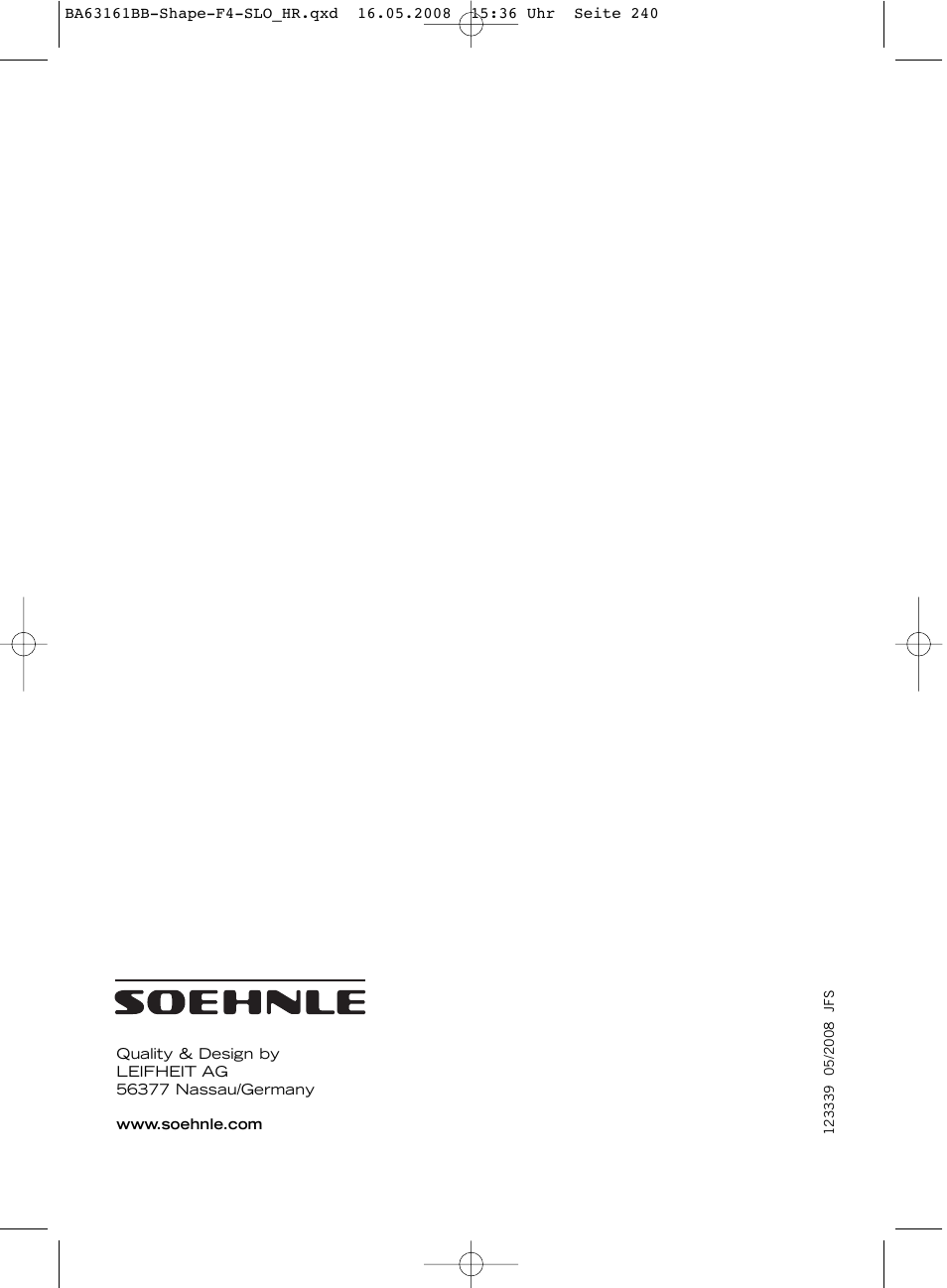 SOEHNLE Shape F4 User Manual | Page 240 / 240