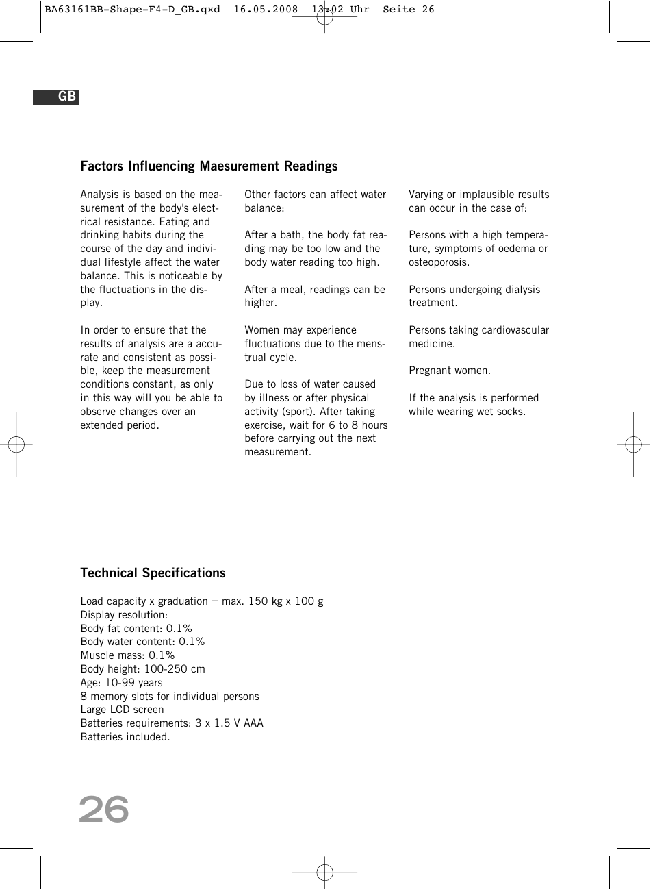 SOEHNLE Shape F4 User Manual | Page 26 / 240