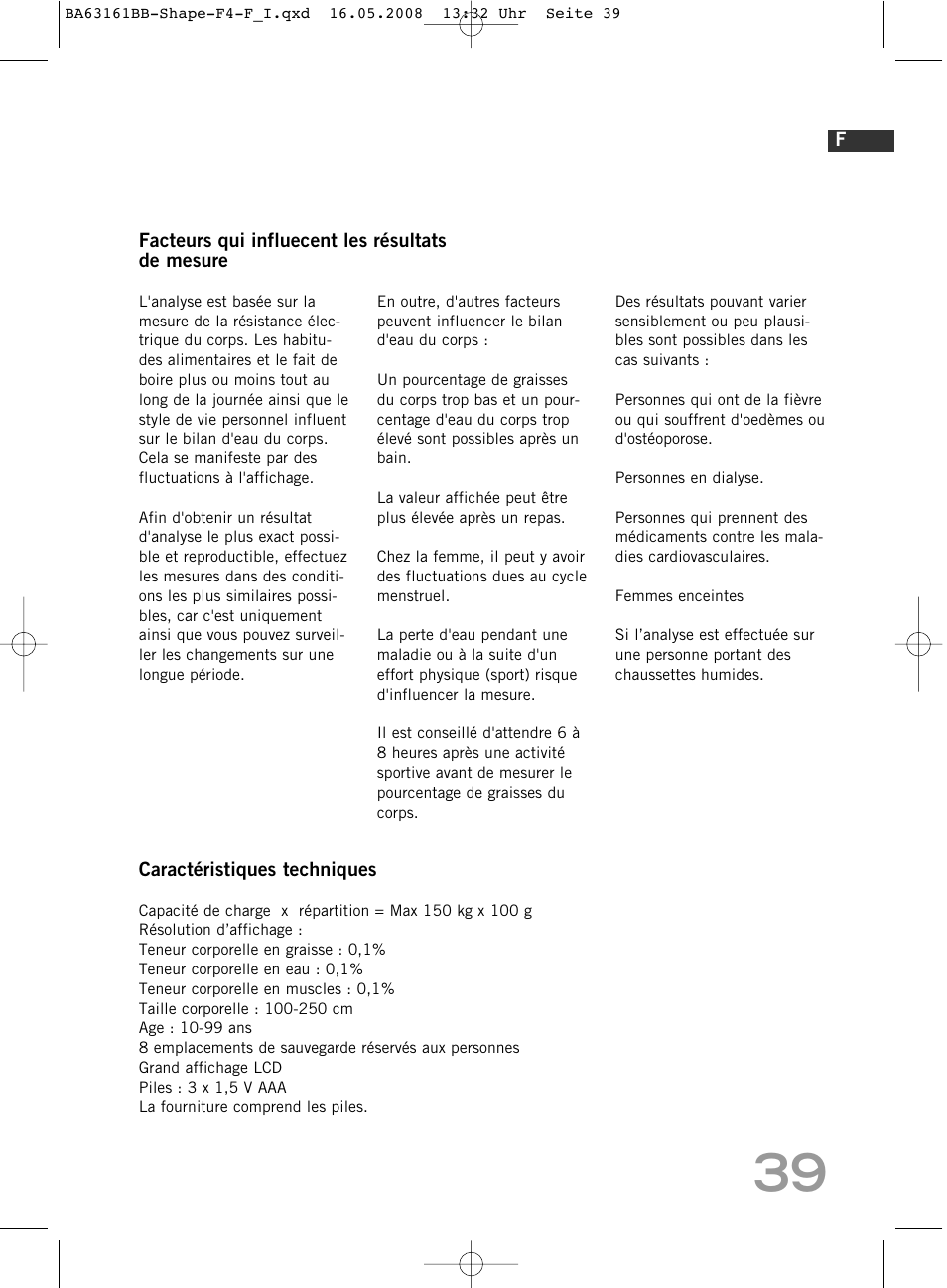 SOEHNLE Shape F4 User Manual | Page 39 / 240