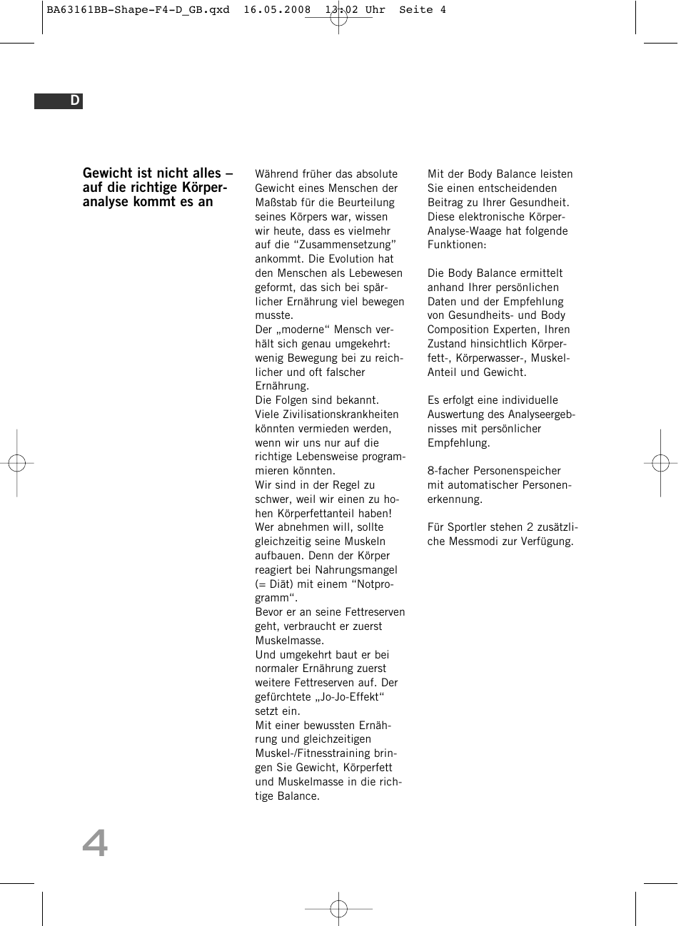SOEHNLE Shape F4 User Manual | Page 4 / 240