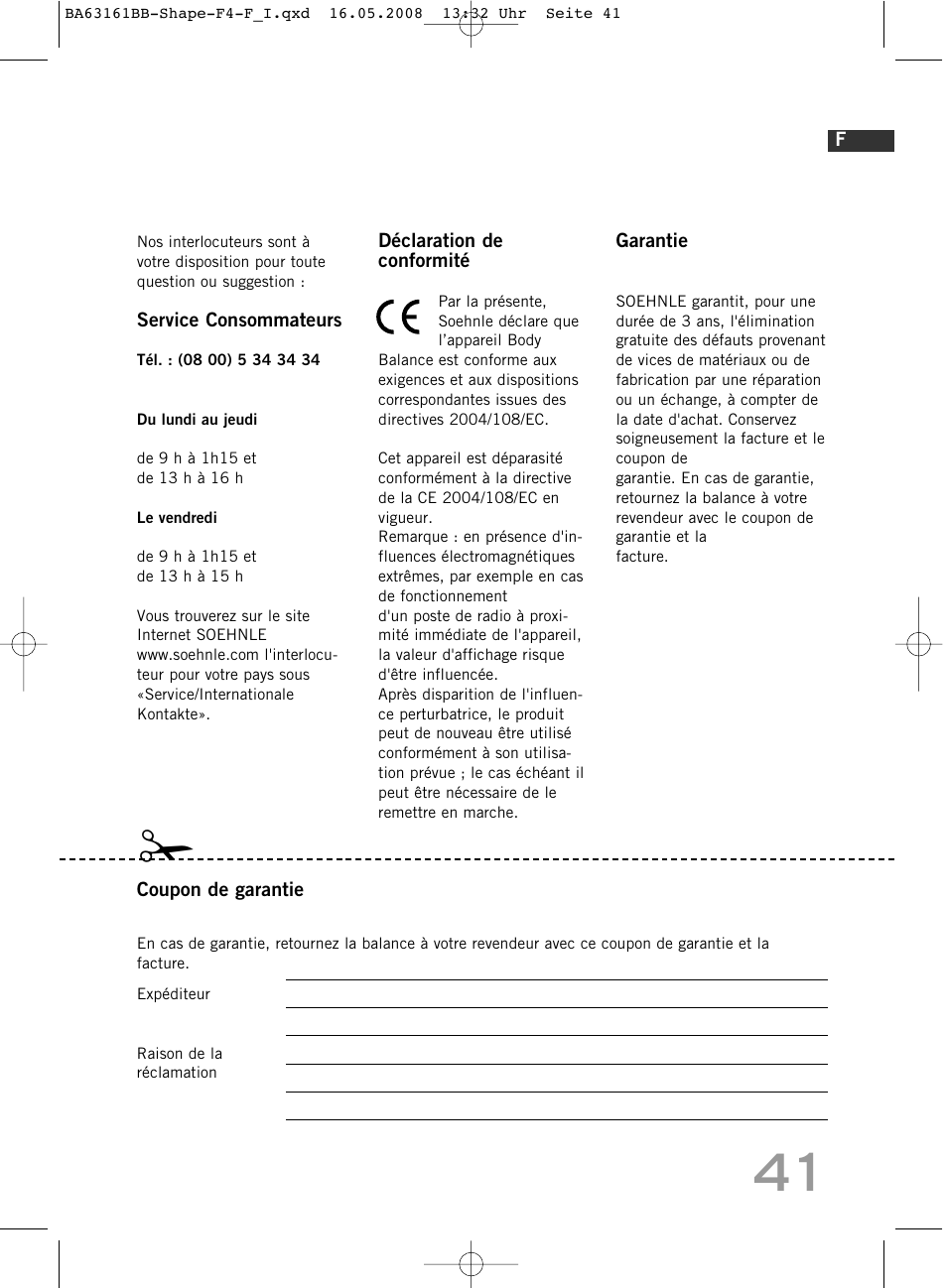 SOEHNLE Shape F4 User Manual | Page 41 / 240