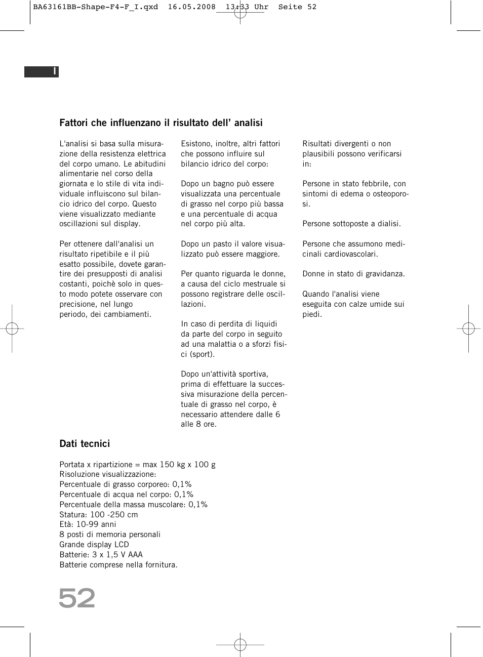 SOEHNLE Shape F4 User Manual | Page 52 / 240