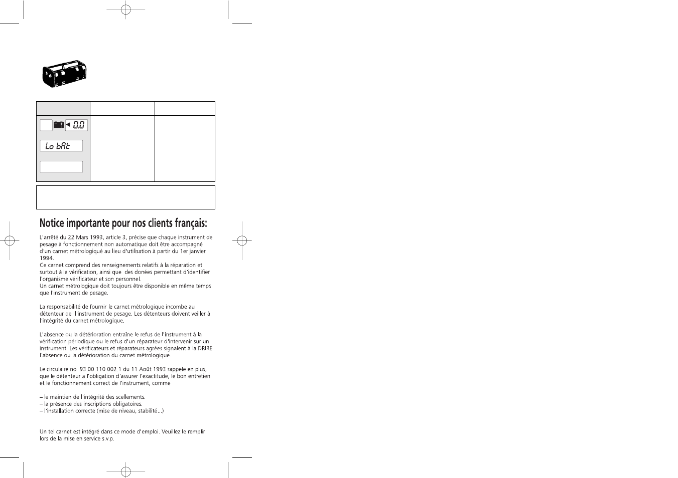 Fonctionnement sur accu/pile | SOEHNLE CWC 7746 User Manual | Page 35 / 38