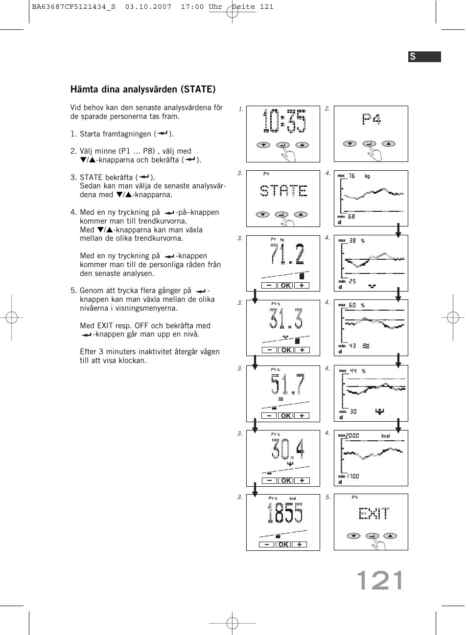 Hämta dina analysvärden (state) | SOEHNLE Body Balance Slim F5 User Manual | Page 121 / 292