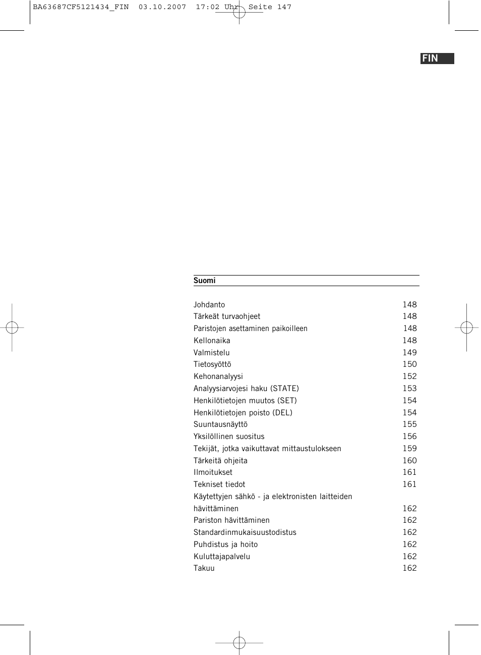 SOEHNLE Body Balance Slim F5 User Manual | Page 147 / 292