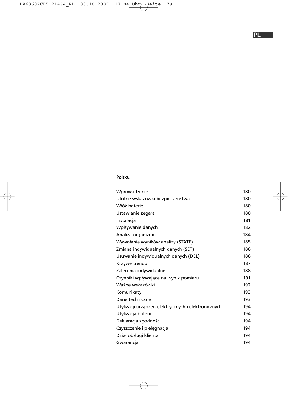 SOEHNLE Body Balance Slim F5 User Manual | Page 179 / 292