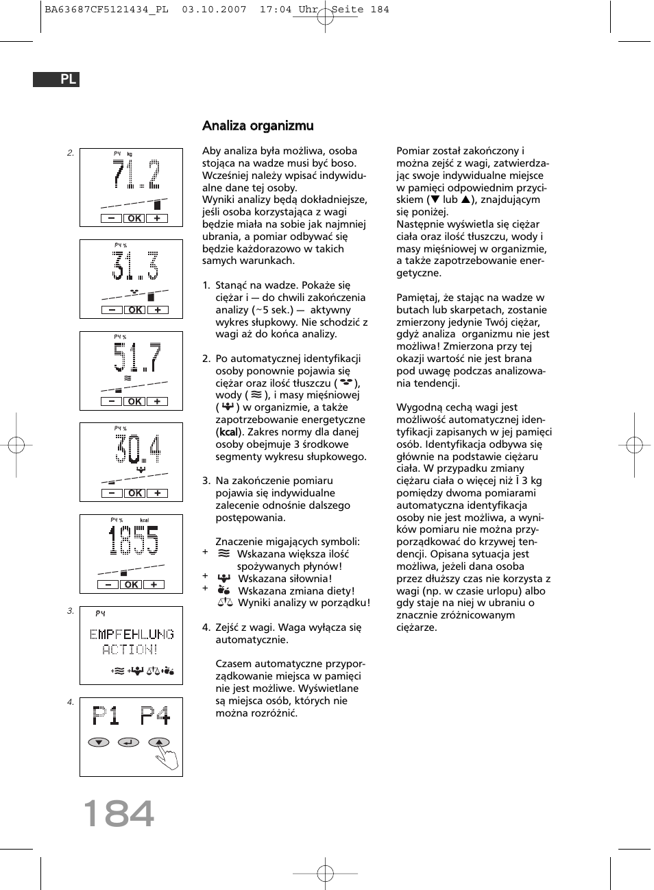 SOEHNLE Body Balance Slim F5 User Manual | Page 184 / 292