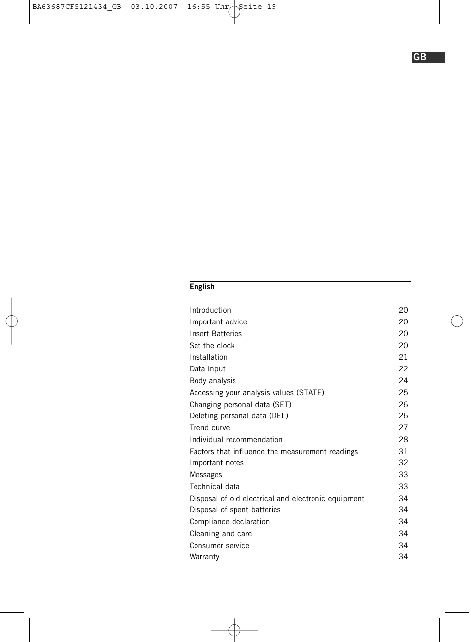 SOEHNLE Body Balance Slim F5 User Manual | Page 19 / 292