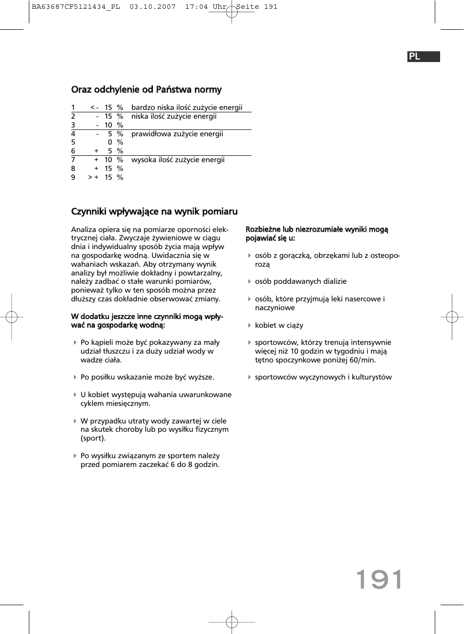 SOEHNLE Body Balance Slim F5 User Manual | Page 191 / 292
