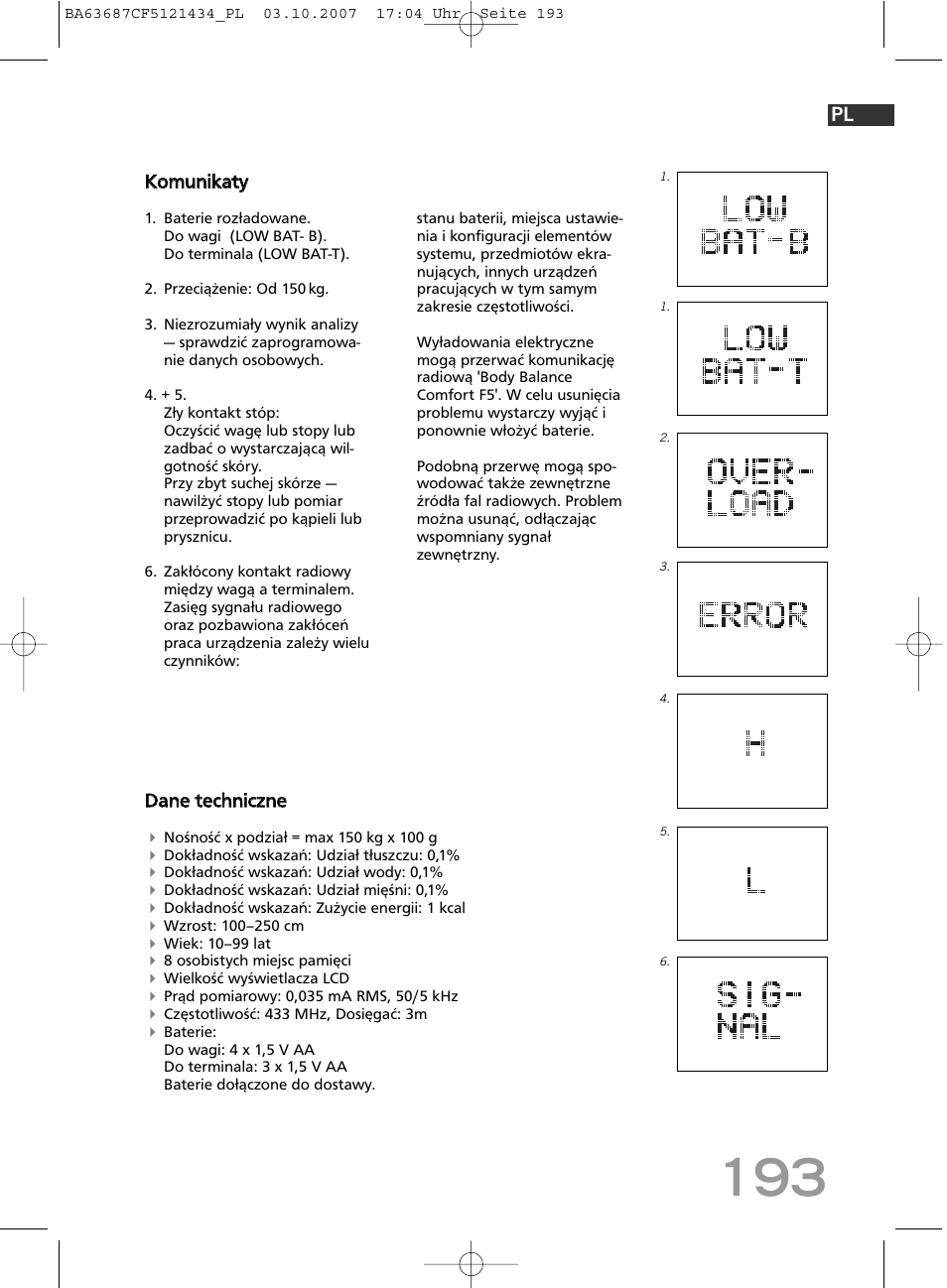 SOEHNLE Body Balance Slim F5 User Manual | Page 193 / 292