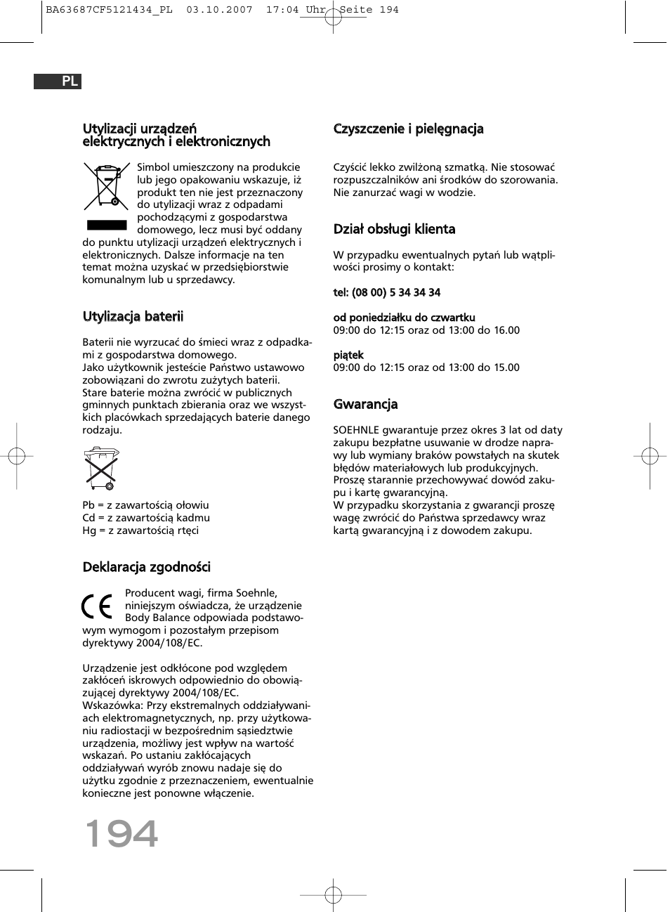 SOEHNLE Body Balance Slim F5 User Manual | Page 194 / 292