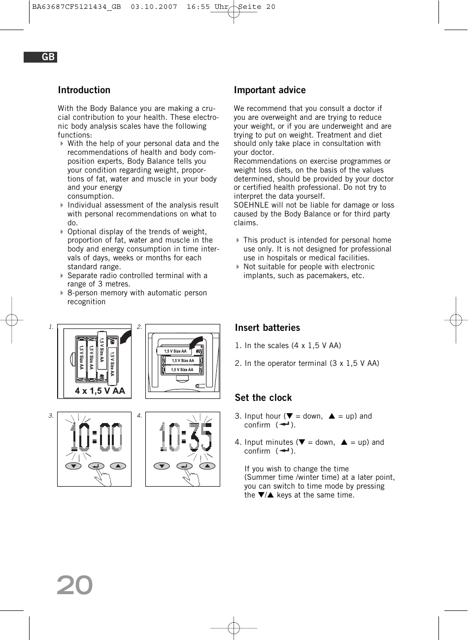 SOEHNLE Body Balance Slim F5 User Manual | Page 20 / 292