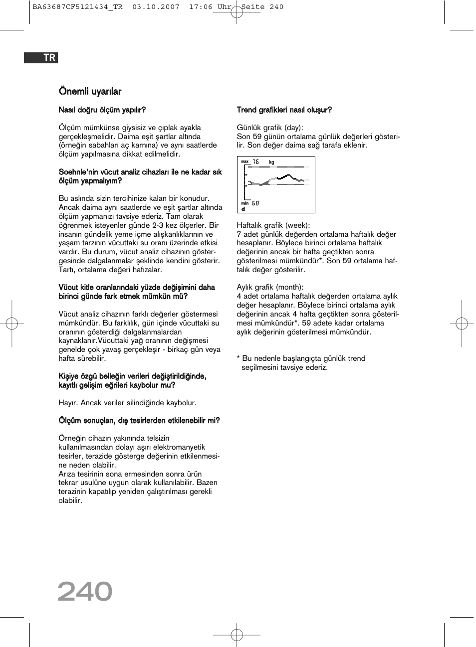 Öön ne em mllii u uyya arrıılla arr | SOEHNLE Body Balance Slim F5 User Manual | Page 240 / 292
