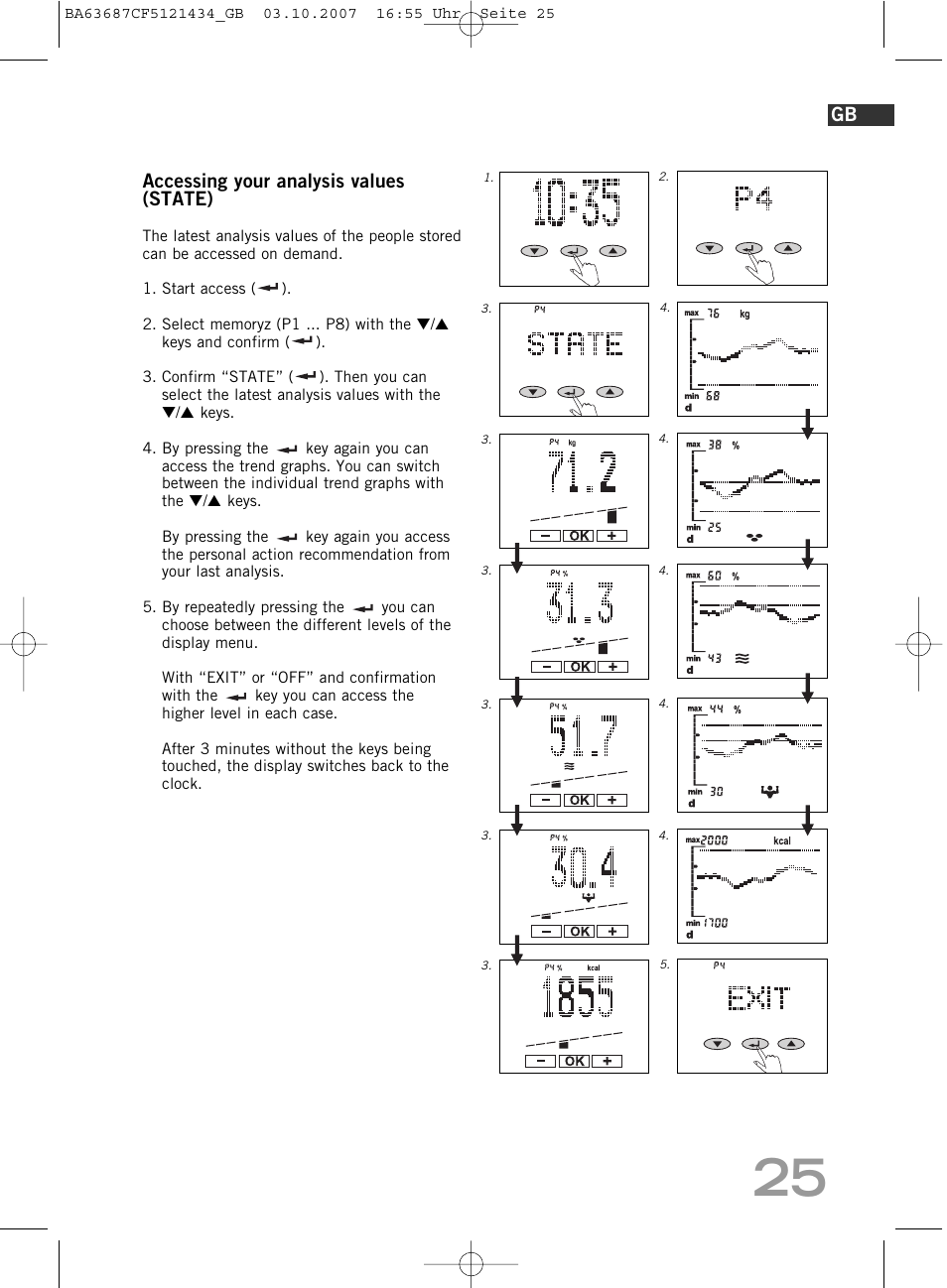 Accessing your analysis values (state) | SOEHNLE Body Balance Slim F5 User Manual | Page 25 / 292