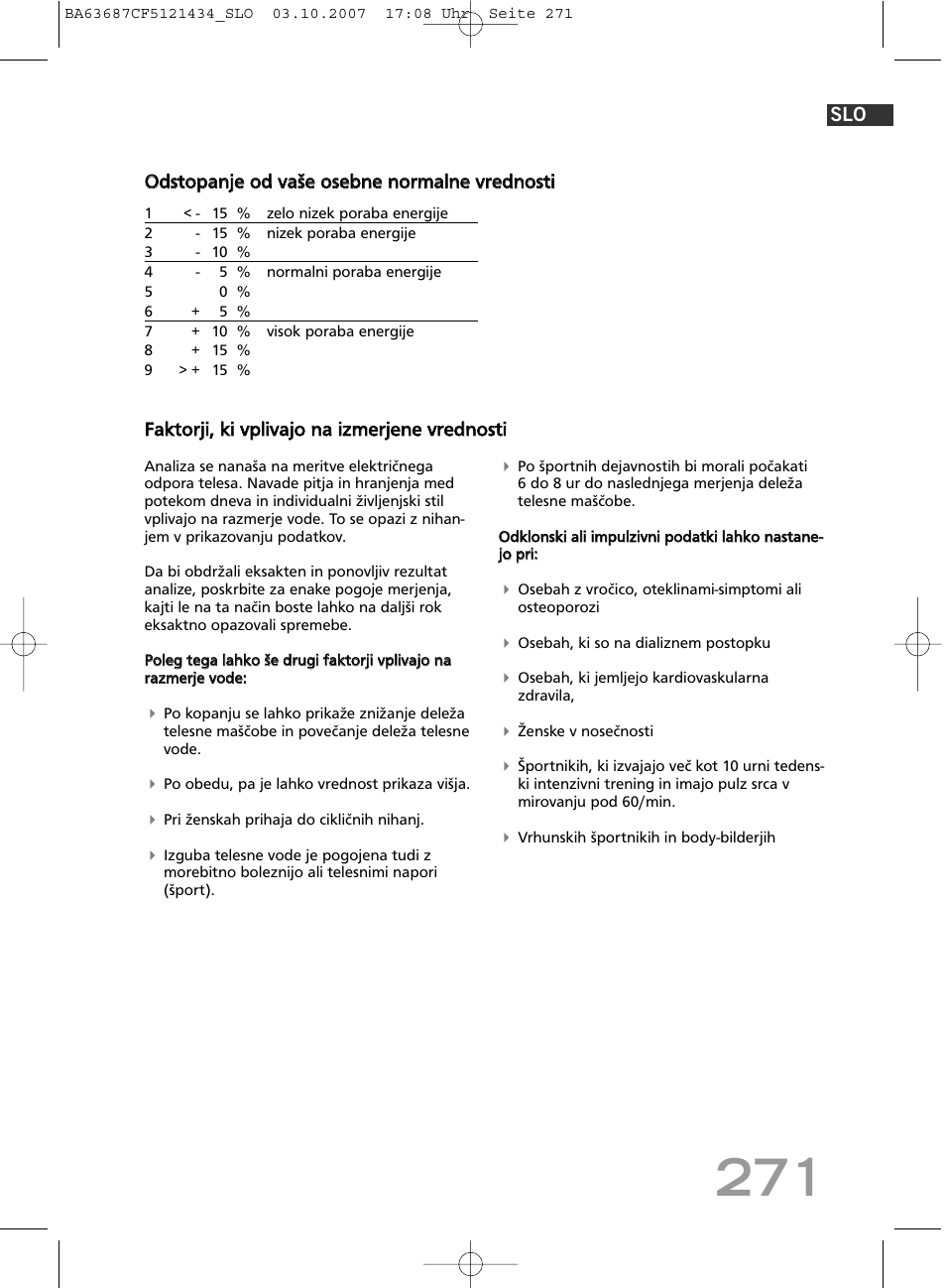 SOEHNLE Body Balance Slim F5 User Manual | Page 271 / 292