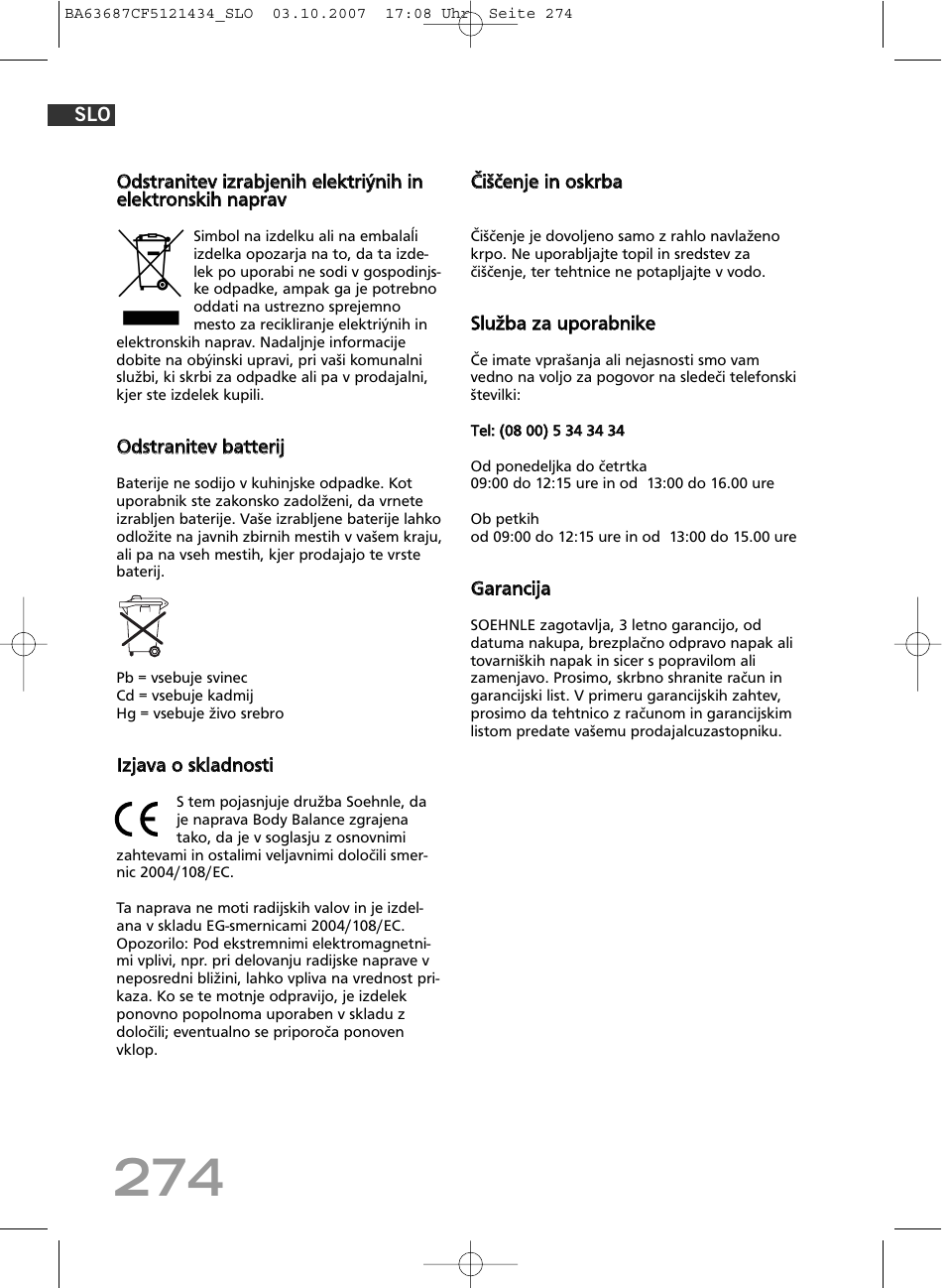 SOEHNLE Body Balance Slim F5 User Manual | Page 274 / 292