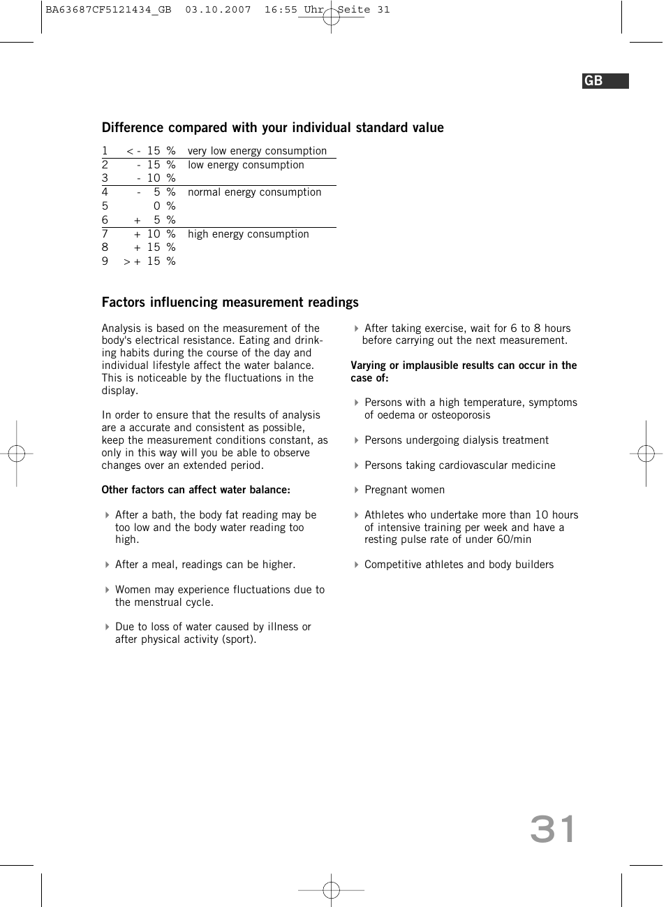 SOEHNLE Body Balance Slim F5 User Manual | Page 31 / 292