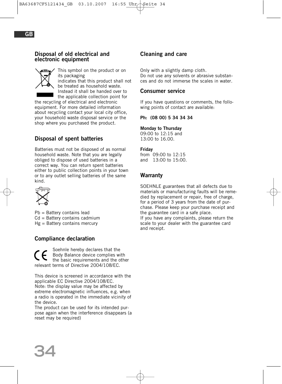 SOEHNLE Body Balance Slim F5 User Manual | Page 34 / 292