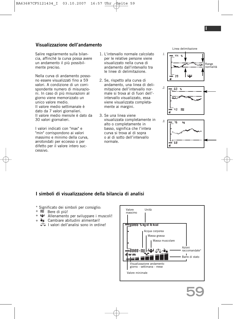 Visualizzazione dell’andamento | SOEHNLE Body Balance Slim F5 User Manual | Page 59 / 292