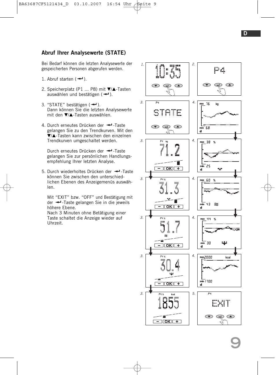 Abruf ihrer analysewerte (state) | SOEHNLE Body Balance Slim F5 User Manual | Page 9 / 292