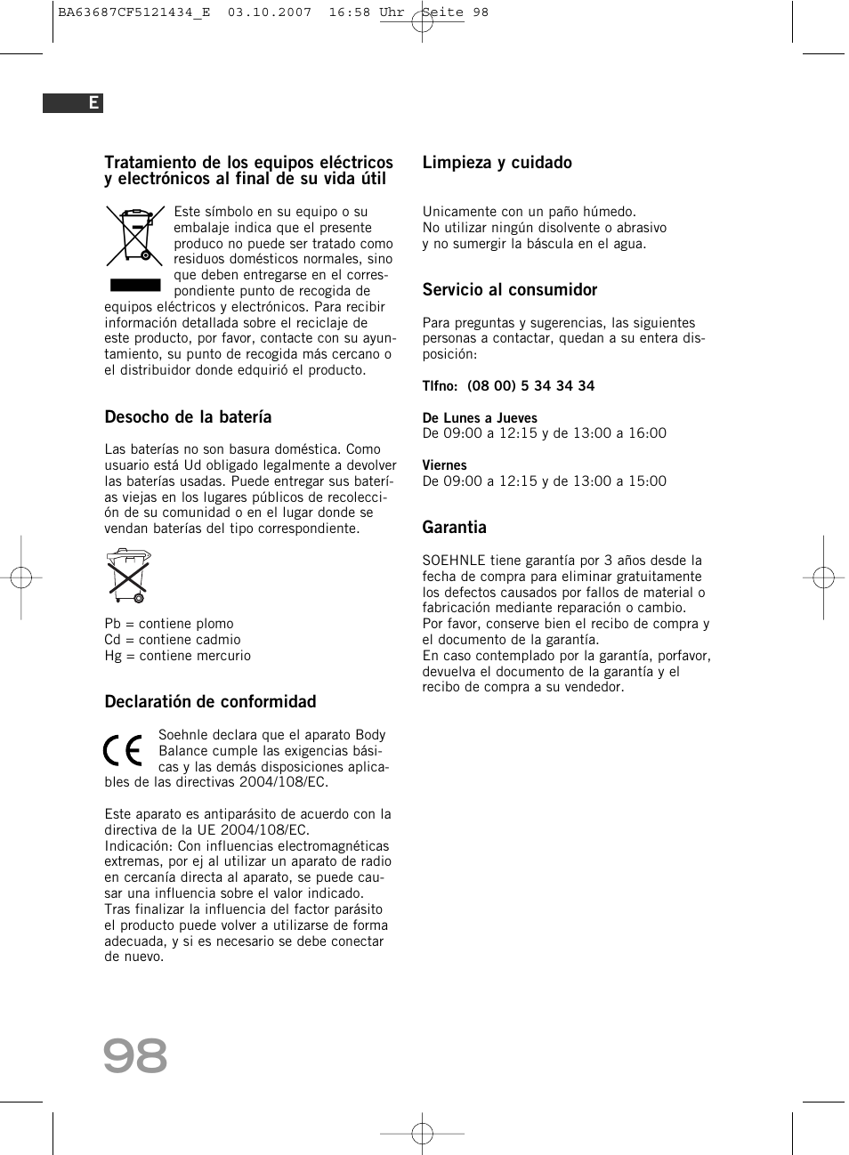 SOEHNLE Body Balance Slim F5 User Manual | Page 98 / 292