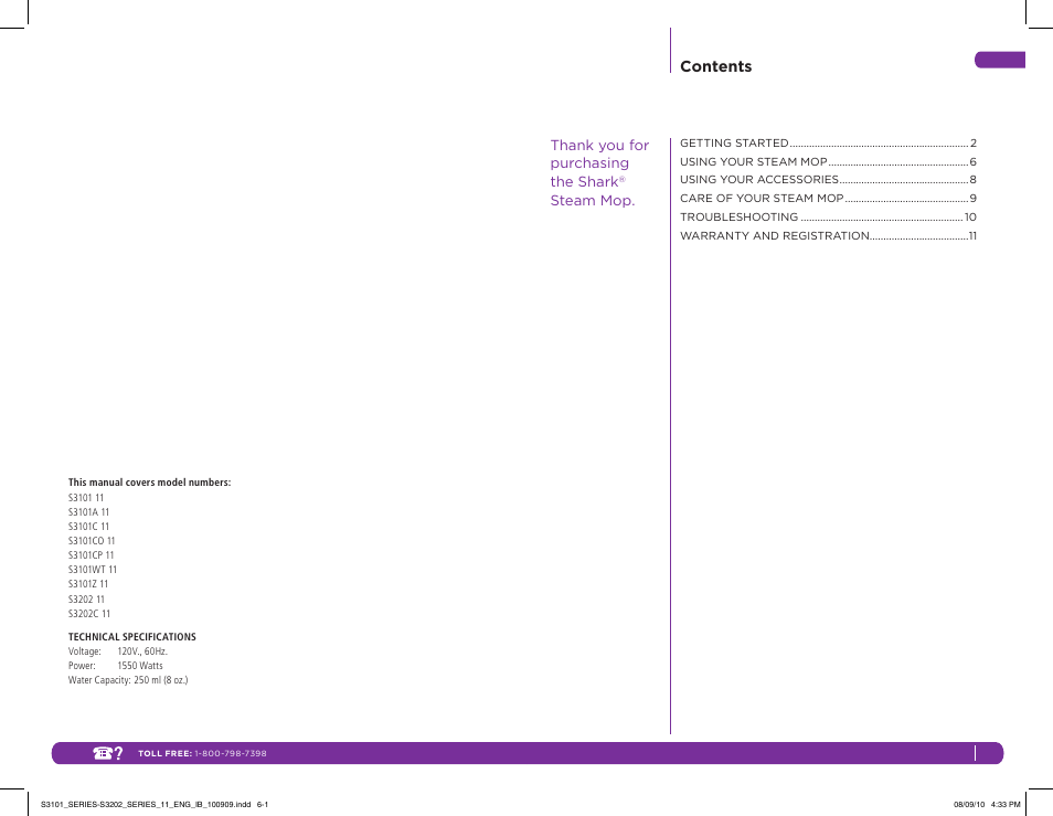 Shark S3202 User Manual | Page 4 / 11