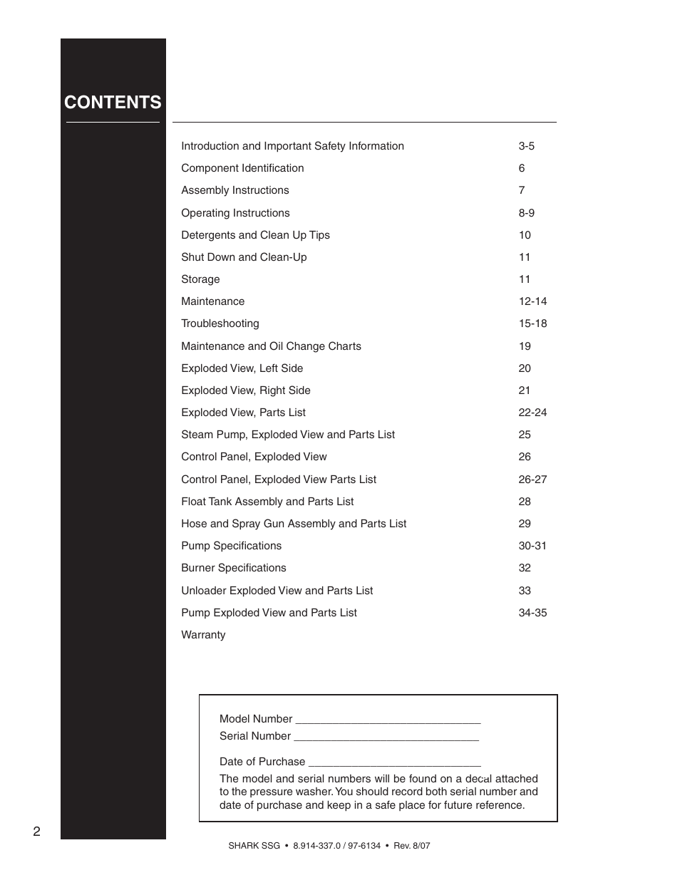 Shark SSG-503537E/G User Manual | Page 2 / 38