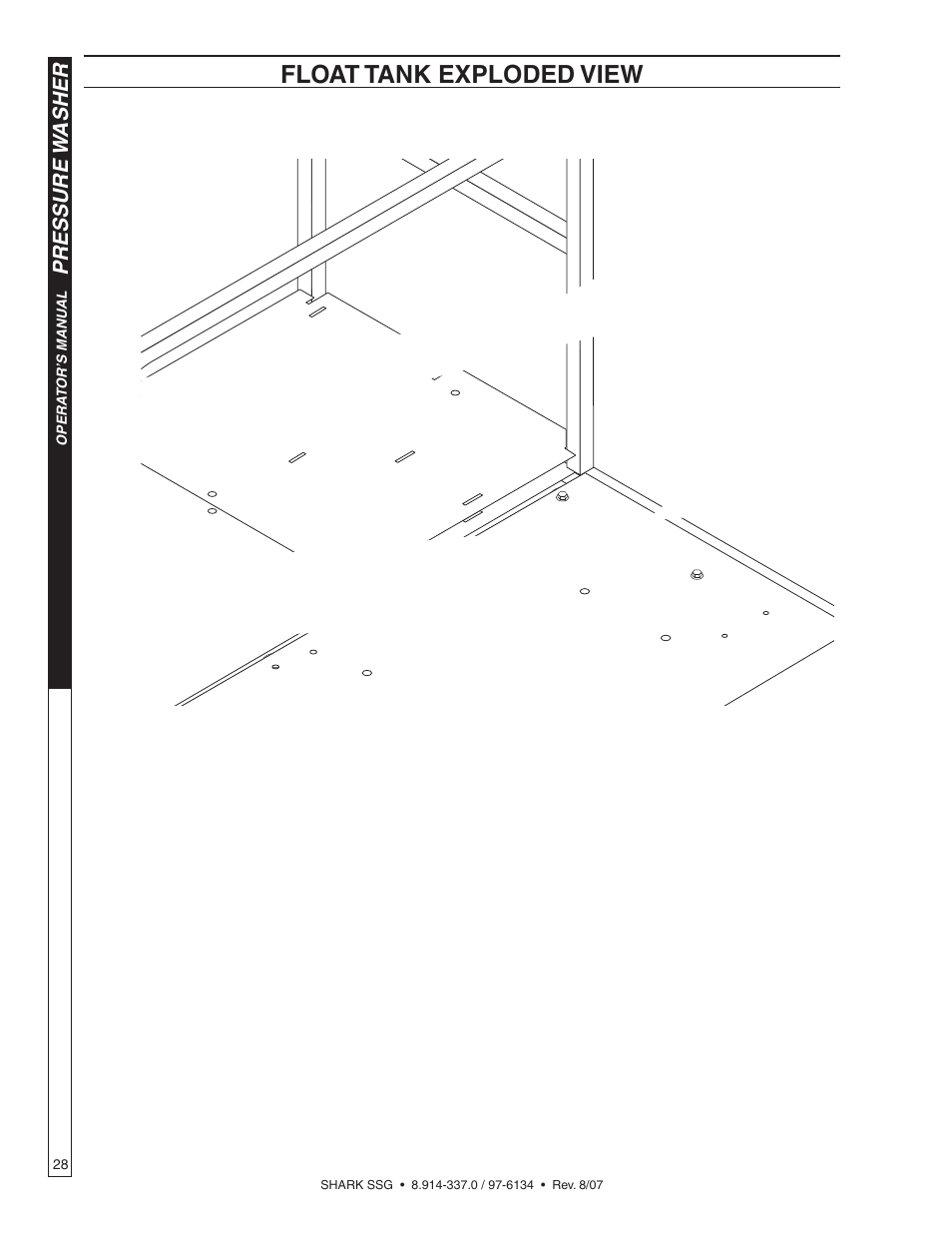 Float tank exploded view, Pressure w asher | Shark SSG-503537E/G User Manual | Page 28 / 38